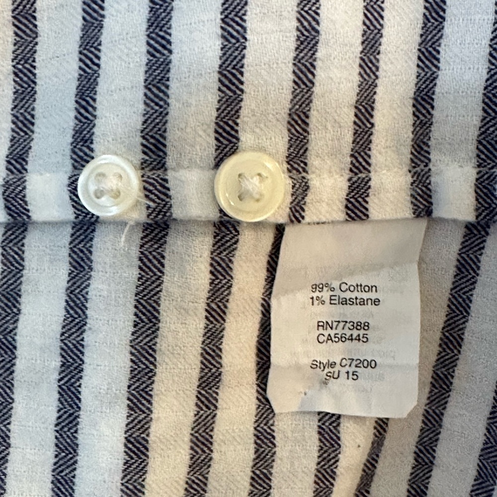 J. Crew Long Sleeve Button Front White/Navy Horizontal Stripe Cotton Top… - Picture 4 of 4